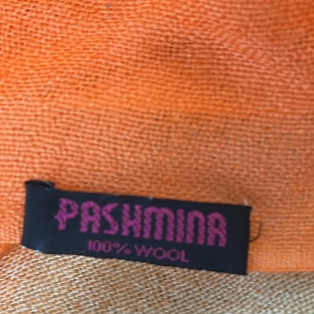 Beautiful Ombré Orange Pashmina Scarf / Wrap with Fringe